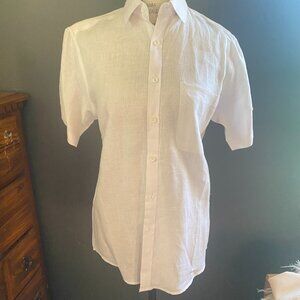 Bohio Men Linen short sleeve button down shirt